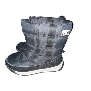 Sorel Kids' Whitney II Puffy Mid waterproof boot in black Winter Boots.  Size 11